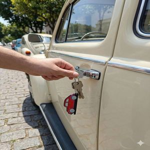 Accessoires Auto De Style - Porte-clés <span class=keywords><strong>Coccinelle</strong></span> Rétro 3D En Silicone, Pendentif De Voiture Iconique Et Durable - Product Image 1