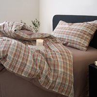Parure de lit légère 100 % coton, motif géométrique moderne, écologique, 200 fils, toutes saisons, toucher agréable, qualité supérieure, essentiels de qualité supérieure