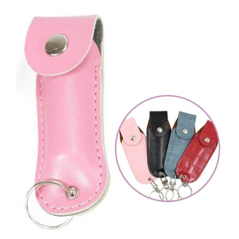 Оптовая продажа, брелок для самообороны, кожаный чехол для женщин, мини пластиковая бутылка, пустая коробка, кольцо, брелок для самообороны, набор