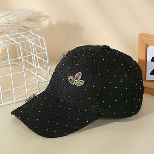 Vintage Bright Hot Diamond Showing Face Small Cap Gypsy Rhinestone Mesh Adjustable Baseball Cap Sunshade Sunscreen Wholesale - Product Image 4
