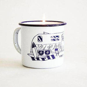 Bougies en émail beige avec <span class=keywords><strong>cire</strong></span>, décor pour la maison, style rétro, vintage, émail beige, tasse, remplissage à l'intérieur - Product Image 3