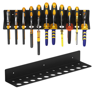 Carbon Steel Wall Mounted Tool Rack 2 Tier Multi Purpose Storage For Workshop Garage Organization - Product Image 5
