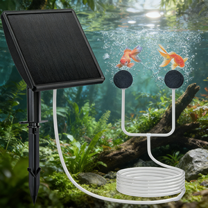 Pompa <span class=keywords><strong>di</strong></span> ossigenazione per acquario a energia solare, funzionamento ultra silenzioso per sistema <span class=keywords><strong>di</strong></span> ossigenazione domestico, bolle per acquario, ciotola per animali domestici, mangiatoia in plastica per animali domestici - Product Image 1