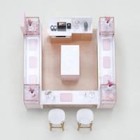 Kiosque à bijoux rose personnalisé pour centre commercial, présentoir à bijoux, vitrine en verre avec éclairage LED et comptoir de caisse
