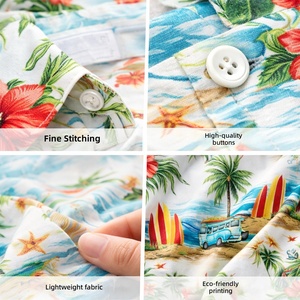 เสื้อเชิ้ตลายดอกสไตล์ฮาราจูกุ แขนสั้น สำหรับฤดูร้อน ชายหาด วันหยุดพักผ่อน ไทย ยูนนาน เทศกาลสงกราน  แบบยูนิเซ็กซ์ ฮาวาย ระบายอากาศได้ดี - Product Image 3