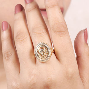 Anillo de filigrana de Plata de Ley 925 de Venta caliente Ajuste de bisel de oro de 18 quilates para bodas y fiestas - Product Image 3