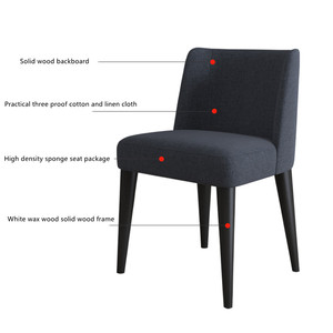 Chaises de salle à manger modernes de luxe sans accoudoirs en chêne massif avec assise rembourrée en cuir pour table – Vente en gros - Product Image 3