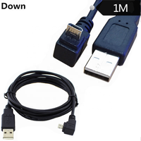 Schwarzes Abgeschirmtes USB 2.0 Daten- und Ladekabel mit 90-Grad-Winkel Micro-USB-Stecker
