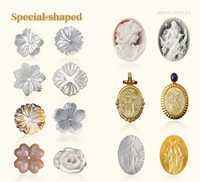Bijoux en nacre naturelle de haute qualité, coquille de trèfle à quatre feuilles à dos plat, fournisseur professionnel personnalisé