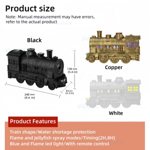Ce Rohs intelligent ultrasons <span class=keywords><strong>électrique</strong></span> <span class=keywords><strong>Train</strong></span> flamme maison parfum humidificateur d'air méduse diffuseur d'arôme avec télécommande - Product Image 3