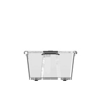 Boîte de rangement en plastique 30l, avec poignées et roues, super affaire