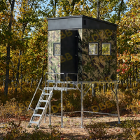 Plateforme de chasse surélevée étanche Pro-Series 6ft/10ft, tour métallique renforcée, échelle antidérapante, point de vue silencieux et discret pour la chasse au cerf
