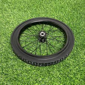 <span class=keywords><strong>Roue</strong></span> pleine en acier Shengbo de 16 pouces pour <span class=keywords><strong>brouette</strong></span>/chariot de jardin, robuste, anti-crevaison, largeur de pneu de 3 pouces, alésage de moyeu de 15 mm, roulement à billes - Product Image 2