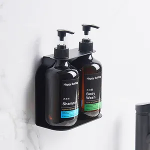 Hotel bathroom manual soap dispenser stainless steel bracket plastic shower gel soap bottles