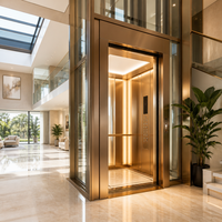 Lift Rumah Mini 2 hingga 3 Lantai, Sistem Traksi Gearless AC Drive, Kabin Kustom, Lift Villa Mini untuk Rumah