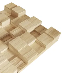 Veneer sóng bằng gỗ khuếch tán âm thanh tường cách âm cho âm nhạc rạp hát tại nhà gỗ nguyên rắn hiện đại trang trí 3D tấm gỗ - Product Image 5