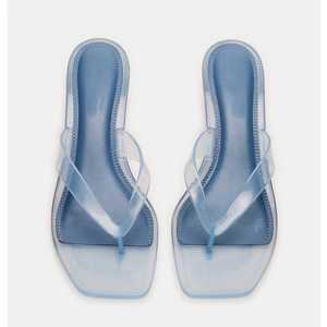 <span class=keywords><strong>Sandali</strong></span> Casual da <span class=keywords><strong>Donna</strong></span> con Tacco Basso, Punta Quadrata Aperta e Cinturino tra le Dita - Product Image 4