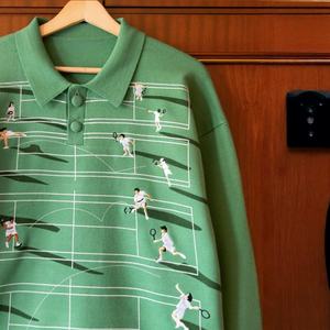 ニットジャージーメンズプリントラグビーシャツアンチシュリンクジャンパーニットプルオーバーセーターカスタムロゴセーター - Product Image 4