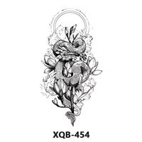 2025 personnalisé gros Cool noir temporaire tatouage encre autocollant demi bras corps tatouage serpent tigre ou crâne imprimante autocollant pour homme