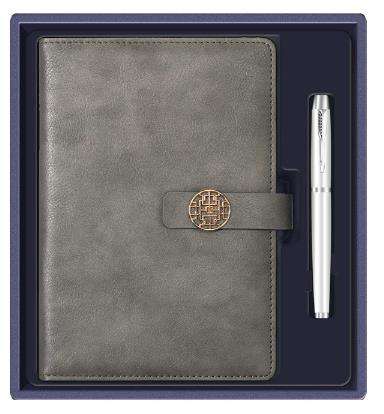 ปากกา+สมุด สีเทา