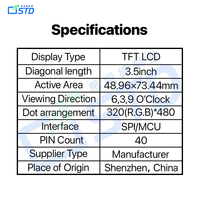 Écran LCD TFT TN SPI/MCU 3,5 pouces 320x480 Haute personnalisation Assurance qualité Solutions HMI de qualité industrielle