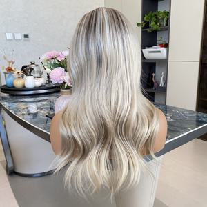 Perruque synthétique 13*4 Lace Super Wave en fibre Future, résistante aux hautes températures, pour femmes blanches, livraison rapide, prix de gros - Product Image 1