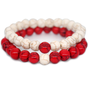 Venta caliente 2PCS por conjunto parejas pulsera de distancia clásica piedra natural blanco y negro Yin Yang con cuentas pulsera - Product Image 4
