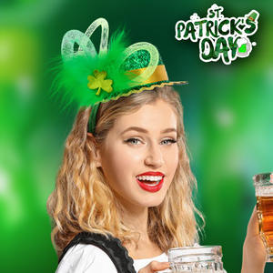 2026年爱尔兰圣帕特里克节四叶草绿色发带是嘉年华活动中的热门装饰品 - Product Image 3