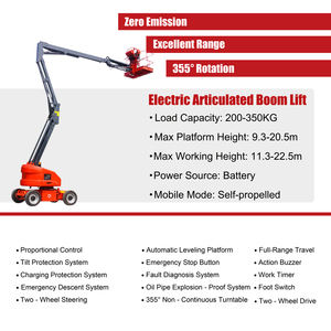 工厂热促销9.3m-20.5m 350千克容量电动铰接式吊臂升降机人升降机自行式高空作业吊臂升降机 - Product Image 3