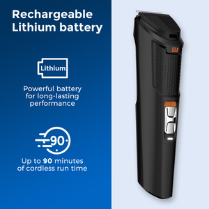 Kit de coiffage de barbe 5 en 1 pour hommes, rasoir électrique, tondeuse, outil de coupe de cheveux rechargeable avec batterie au Lithium - Product Image 1