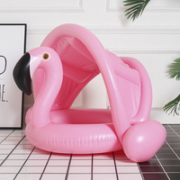 Gonflable bleu rose bébé natation flotteur eau jouet enfant natation piscine anneaux sûr PVC enfants flottant été avec auvent