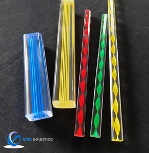 Barre en acrylique PMMA à motif pierre, éclairage LED <span class=keywords><strong>color</strong></span>é, rond/carré, haute transmission lumineuse, personnalisable, Ning E-Plastics - Product Image 4