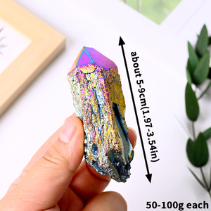 Wholesale Healing Crystal Stones Rainbow Angel Aura <b>Pineapple</b> Quartz Cluster for Jewelry Making - Product Image 2