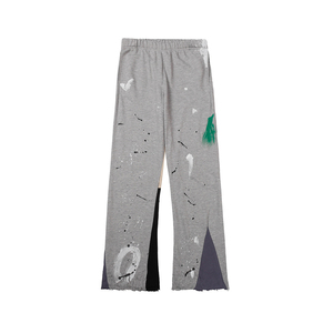 Pantalon de survêtement vintage GALLERY Splash-Ink Graffiti, taille mi-haute, plissé devant, coupe droite, décontracté, pour hommes et femmes, NOUVEAU - Product Image 4
