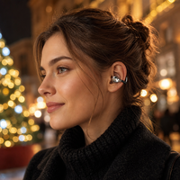 Harga Bersaing untuk Earbud TWS 5.4 Tahan Air IPX-4 Nirkabel Sejati dengan Indikator Baterai LED Kontrol Sentuh 15-20 jam