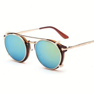 Gafas de Sol Retro 2025 para Hombre y Mujer, Lentes Redondas Extraíbles, Doble Capa, Estilo Steampunk, Plegables - Product Image 5