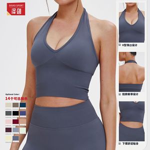 Zechuang Sujetador deportivo sin costuras para mujer, cuello en V, transpirable, a prueba de golpes, para fitness y entrenamiento de verano 7725 - Product Image 4