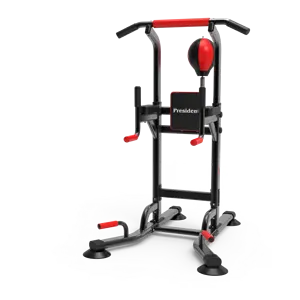 Kuer Heavy Duty regolabile Power Tower Workout Dip Station Pull Up Bar con boxe multifunzione Home Strength Training Fitness