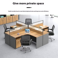 Chaise de bureau moderne en forme de L combinaison simple écran pour quatre personnes table de séparation de poste de travail pour une utilisation simple au bureau