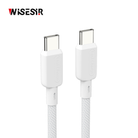 Câble de charge rapide WISESIR double port PD 60W Type-C - Conception plate pour smartphones, ordinateurs et écouteurs