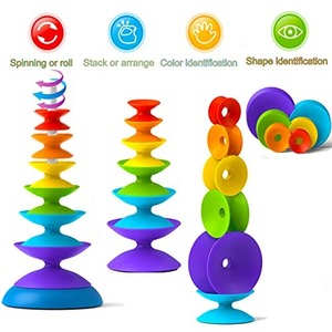 Juguete Montessori de Apilamiento de Formas para Niños, Juguete Educativo Temprano para el Reconocimiento de Colores, Juguete Giratorio de Arcoíris para Bebés - Product Image 6