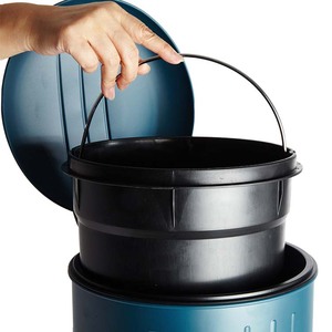 <span class=keywords><strong>Cubo</strong></span> de <span class=keywords><strong>basura</strong></span> con pedal <span class=keywords><strong>retro</strong></span> de acero inoxidable y plástico para uso doméstico - Product Image 3