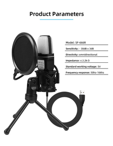 Shenzhen Wired USB Condenser Microphone with RGB <b>Lighting</b> for Computer Recording <b>Gaming</b> Streaming Media on YouTube - Product Image 4