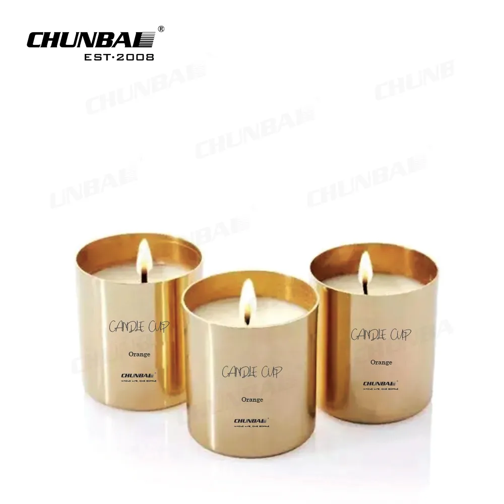 10 Oz 12 oz 14 oz Luxury Elegant Empty Custom labels Logo Copper Gold Tin Can Holders Lanterns Metal Candle Jars With Lid