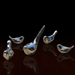 Sculptures d'oiseaux abstraites en acier inoxydable, art de la sculpture européenne et américaine, 68x32x38mm, pour la décoration du salon - Product Image 2