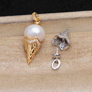 Pendentif en argent S925 en forme de glace avec trou traversant, accessoire pour la fabrication de bijoux DIY, tailles 8 mm, 3 mm-6 mm, plaqué, modèle artisanal n° 5736 - Product Image 4