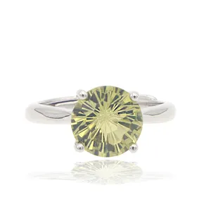 Round Citrine Ring 925 Sterling Silver Diamond Engagement Ring Fire Oval Citrine And Diamond