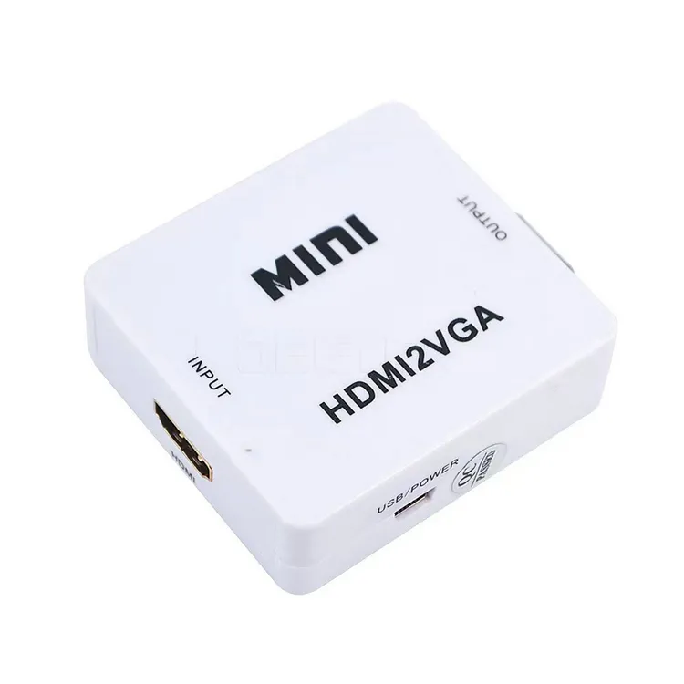 Mini HDMI to VGA Converter with Audio HDMI2VGA 1080P Adapter Connector for PC Laptop to HDTV Projector