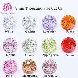 Batu <span class=keywords><strong>CZ</strong></span> Berkualitas Tinggi 5A Potongan Fancy Thousand Fire 8mm Batu Permata Zirkonia Kubik Berwarna untuk Aksesoris Seni Kuku - Product Image 1