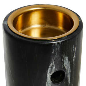 حجر ش حديث أسود أسطوانة قابلة للتركيب رخام وحامل رخام بخور مبخرة - Product Image 4